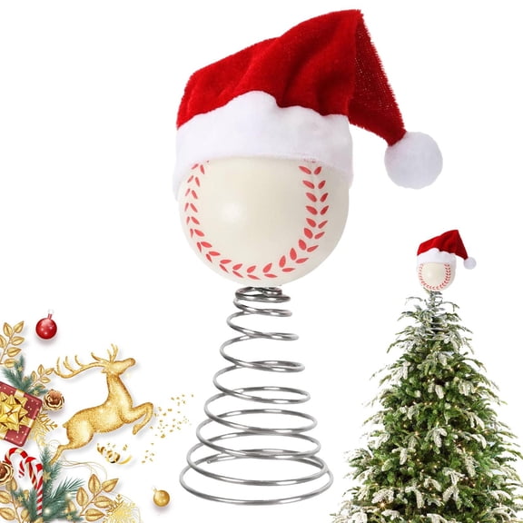 Clearance Under $4.56! Sports Themed Christmas Tree Topper, Baseball Seasonal Decoration for Fans