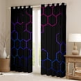 thumbnail image 2 of jejeloiu Colorful Hexagon Honeycomb Curtains Pack of 2 (42x84 Each),Modern Abstract Geometric Curtains Blackout,Multicolor Ombre Bedroom Curtains For Men Women,Ultra Soft Home Decor, 2 of 6