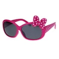 thumbnail image 2 of Kids Size Girls Bowtie Trim Oval Rectangular Child Sunglasses Fuchsia, 2 of 4