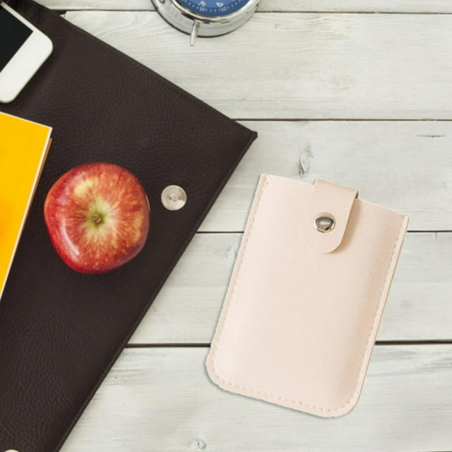 WHEANG Clearance Pull Out Card Organizer Snap Closure Leather Organizer Pouch Pull Out Credit Card Organizer Small Slim Portable Card Holder Personalized Stackable Business Card Holde