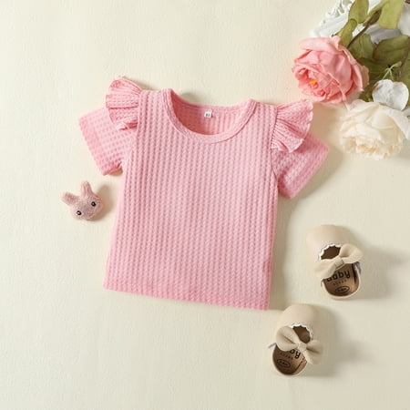 

NECHOLOGY Womens Checke Outfit Toddlers Girl Clothes Ribbed Romper Floral Shorts Headband 3Pcs Clothes for Teen Girls Childrenscostume Pink 9-12 Months