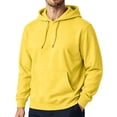 thumbnail image 3 of UDAUDU Men's Hoodies Fleece Baggy Athletic Comfy Warm Fall Winter Crewneck Hooded Pullover Golf Gym Hiking Mens Hoodies Pullover Yellow S, 3 of 9