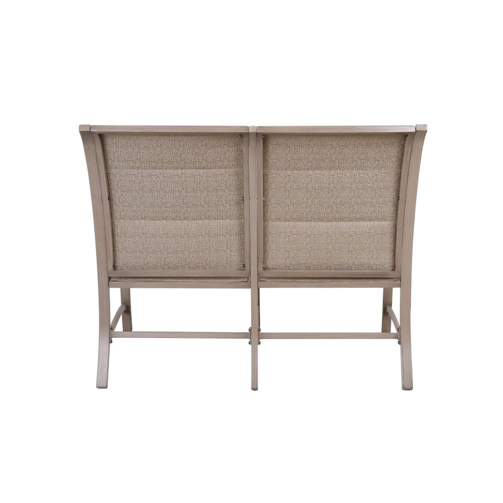Kepooman Outdoor Garden Patio Double Seat Bench Chair Loveseat with Armrest, Rose Gold Kepooman Outdoor Garden Patio Double Seat Bench Chair Loveseat with Armrest, Rose Gold