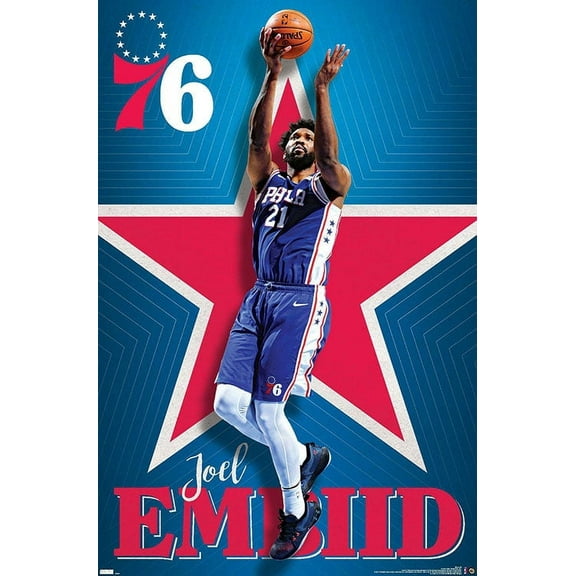 NBA Philadelphia 76ers - Joel Embiid 20 Wall Poster, 22.375" x 34"