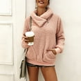 thumbnail image 2 of BLVB Women's Winter Cozy Fuzzy Fleece Sweatshirts Lapel Zipper Warm Pullover Plush Outerwear Jackets with Pockets, 2 of 7