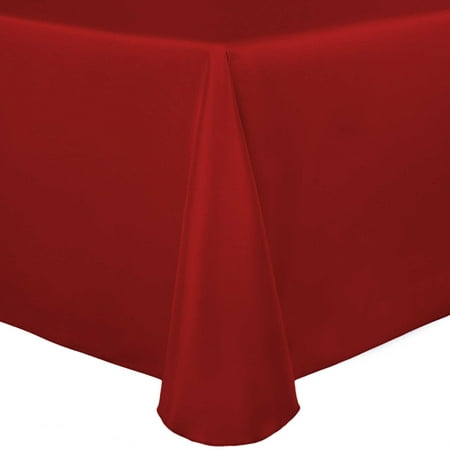 

Ultimate Textile Satin 60 x 144-Inch Oval Tablecloth Red