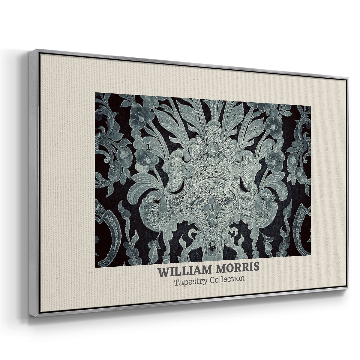 Vintage Abstract Print-XLII Framed in Silver Wood Gallery Wrapped Canvas 17 in. x 25 in.