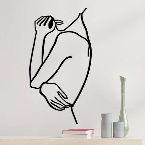 Stylish Black Metal Wall Accessory, 27.6 x 0.6 x 15.0 inches | 100% Metal Construction