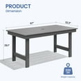 thumbnail image 6 of KINGYES All Weather Outdoor Dining Table with Umbrella Hole, HDPE Rectangular Patio Table for Backyard, Garden, Porch, Deck, Gray, 6 of 9