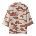 thumbnail image 3 of Camisas s Para Hombre Interior Cárdigan de manga larga Semi de primavera y verano para hombre, camisa sin cuello estampada con estampado completo (Red, S), 3 of 5