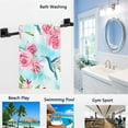 thumbnail image 2 of GZHJMY Chic Tropical Hummingbird Rose Flowers Pattern Soft Absorbent Large Hand Towels Multipurpose for Bathroom, Hotel, Gym and Spa (16" x 30",Floral), 2 of 4