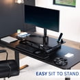 thumbnail image 5 of VIVO Black Electric 36" Standing Desk Monitor Riser, Dual Arm Sit Stand Tabletop, 5 of 8