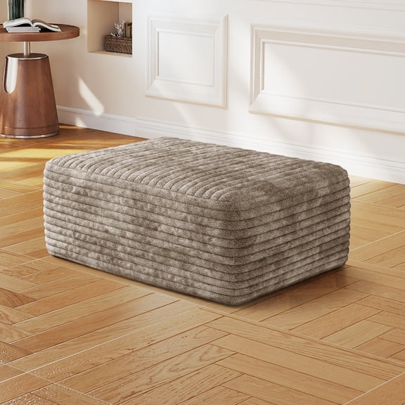 Muumblus 37.4" Sofa Ottoman, No Assembly Required, Camel Corduroy