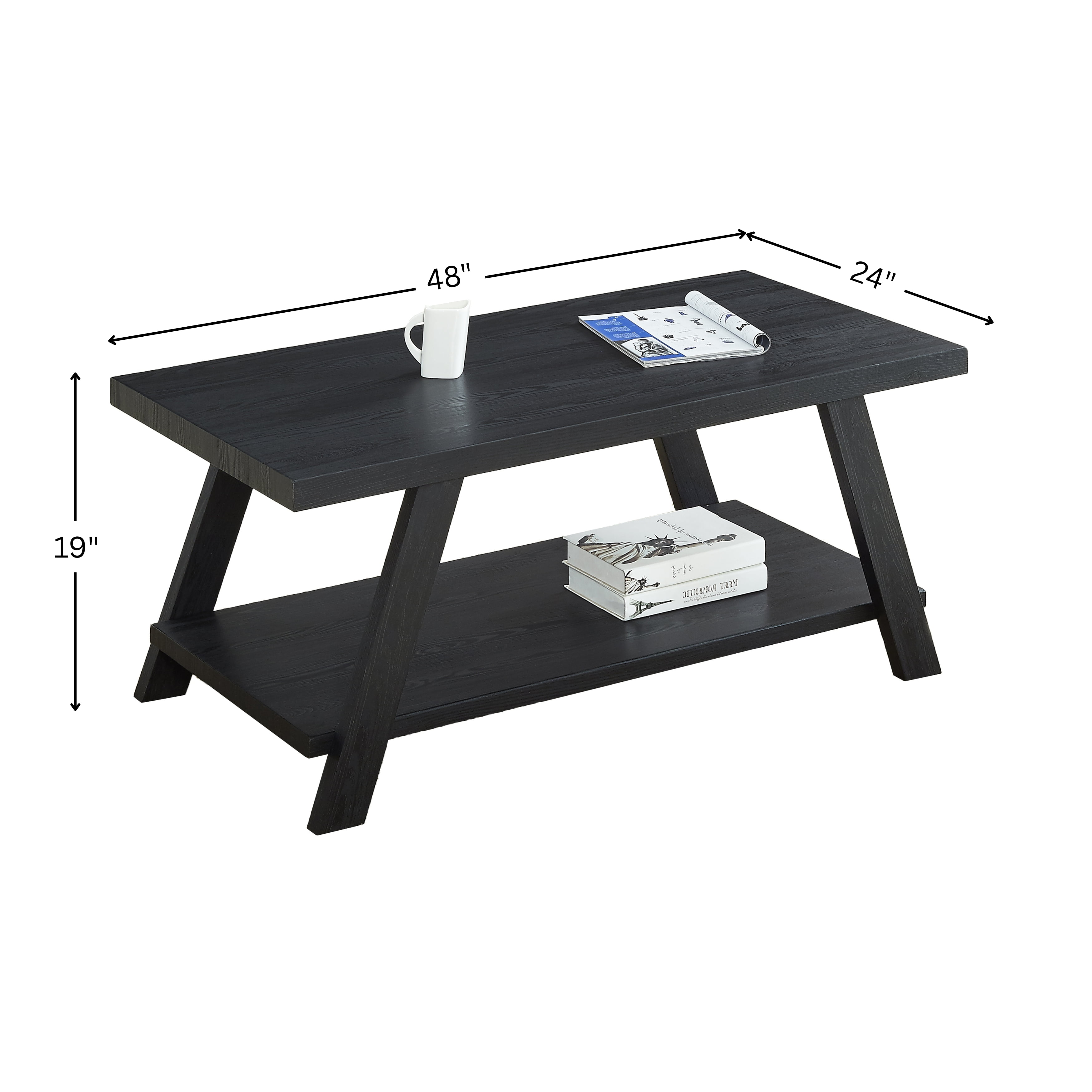 Athens Contemporary Wood Shelf Coffee Table