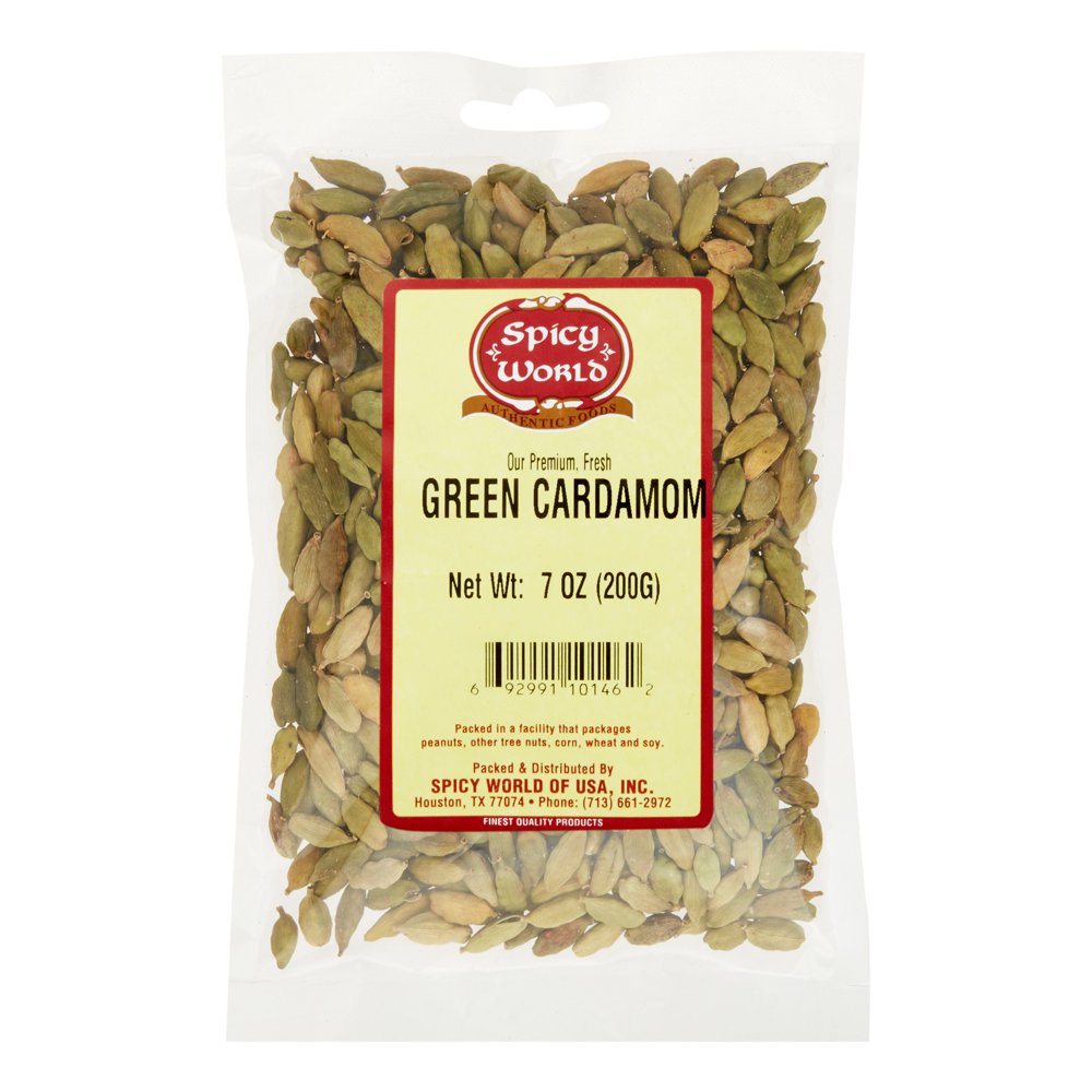 Spicy World Green Cardamom Pods Whole, 7 Oz
