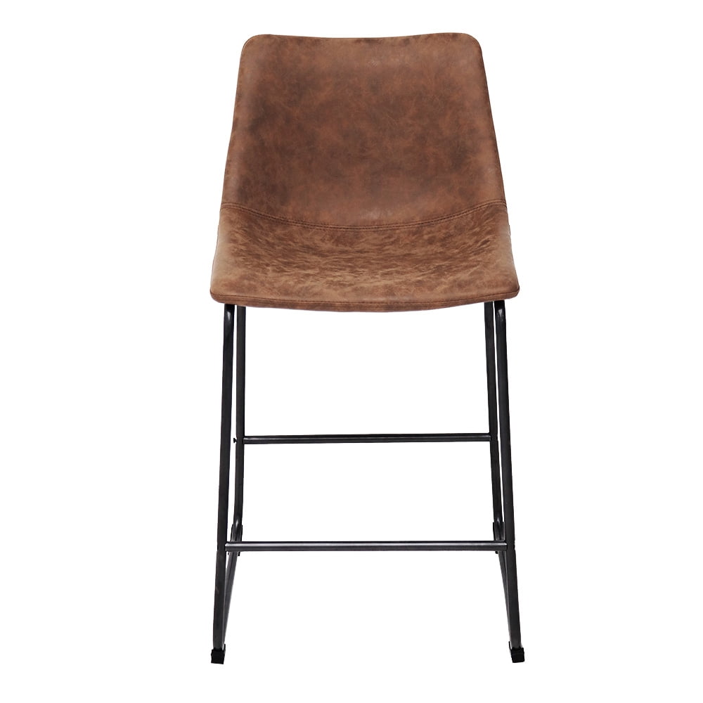 Abble 24" Camel Faux Leather Counter & Bar Stool(Set of 2)