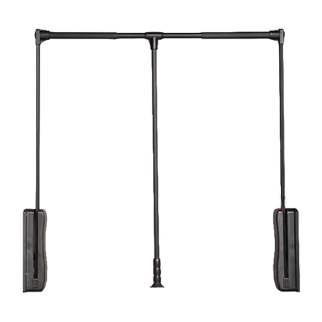 Elodie Rail de Levage de Garde-Robe Réglable Accessoire pour Dressing Monté sur le Côté Gris 93cm à 125cm