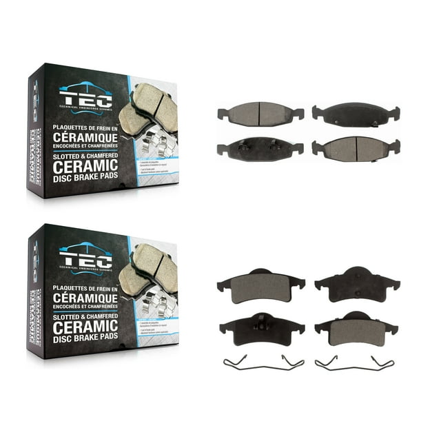 TEC Front Rear Ceramic Brake Pads Kit for Car 1999-2002 Jeep Grand Cherokee with Teves & ATE Caliper KTC-100398