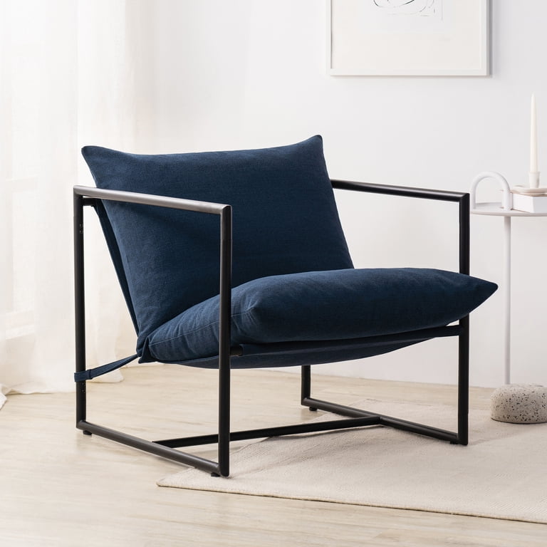 Zinus Aidan Metal Framed Sling Chair, Navy photo 1