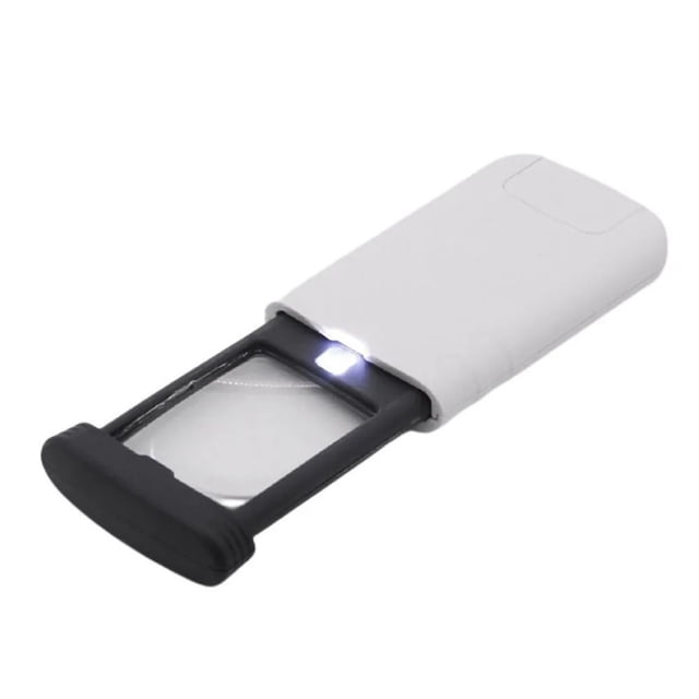 Lupa LED Portátil con Luz Integrada - 4x Aumento HD para Lectura y Manualidades - Ideal para Adultos Mayores - Lente Acrílico de Alta Definición - Diseño Plegable y Liviano