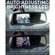 Master Tailgaters Universal OEM Rear View Mirror with 4.3 Auto-Adjusting Ultra Bright LCD, OnStar Buttons, and Compatibility for All Cars