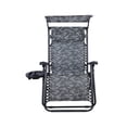 thumbnail image 2 of Bliss Hammocks 33" Wide Zero Gravity Chair W/ Canopy, Drink Tray, & Pillow (Platinum Fern), 2 of 8