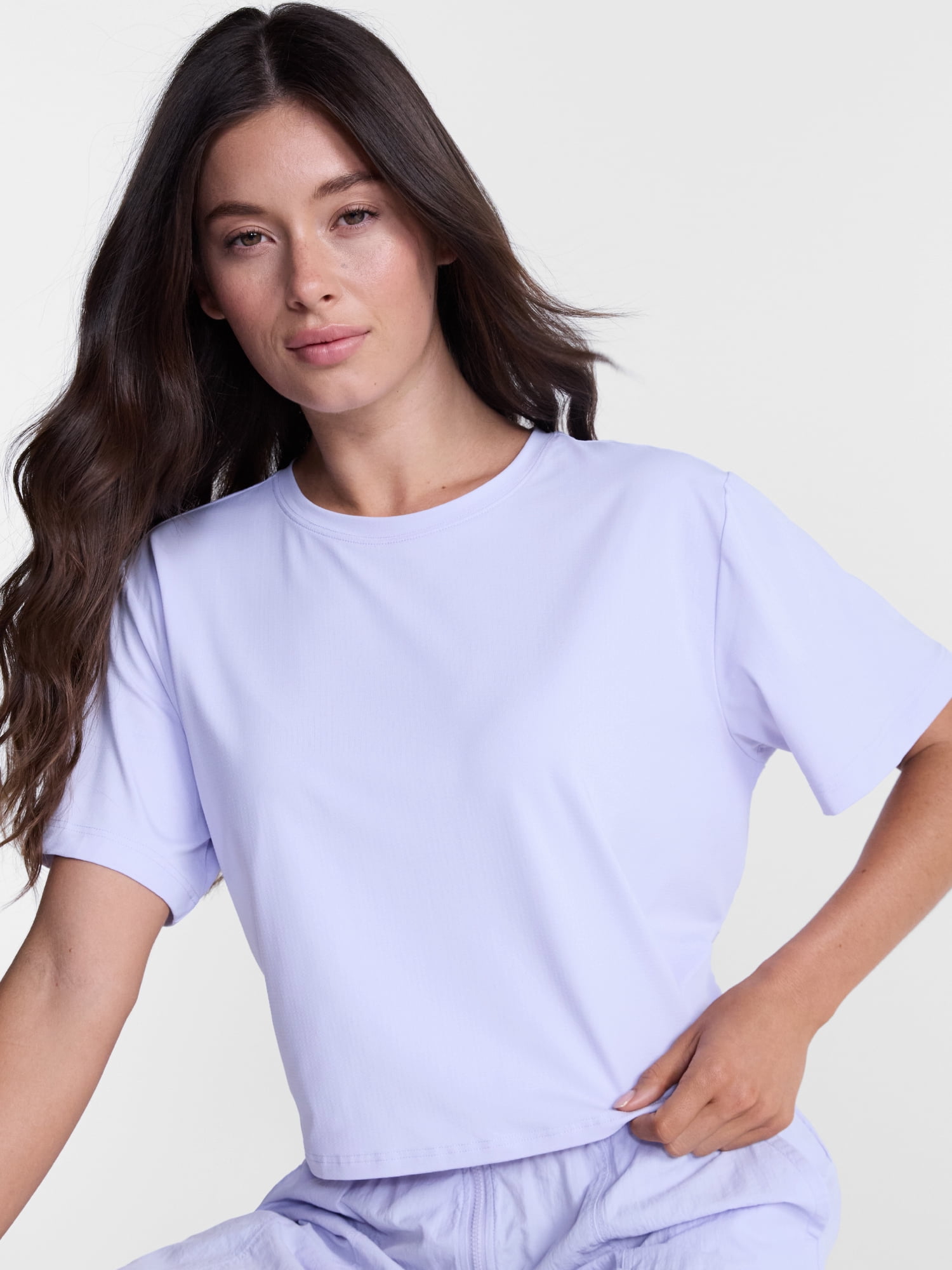Avia Women's Cropped Boxy Tee with Short Sleeves, Sizes XS-XXXL