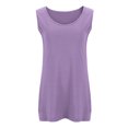thumbnail image 5 of Wpawbk Women's Summer Casual Loose Round Neck Tank Top - Breathable Lightweight Design for Casual/Party/Work Wear, Solid Color Versatile Blouse for All Season Home Outdoor Use, 5 of 5