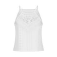 thumbnail image 4 of ZyeKqe Tank Tops for Women Crochet Sleeveless Shirts Spaghetti Strap Camisole Tops Cut out Front Crewneck Stretchy Cami Top, 4 of 6
