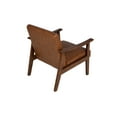 thumbnail image 3 of Brown Faux Leather Accent Chair - Wooden Frame, 21" Wide, Living Room Furniture. Modern Design, Comfortable Upholstery. Perfect for Reading Nook or Living Space., 3 of 11