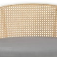 thumbnail image 4 of LeisureMod Ervilla Mid-Century Modern Wicker Bar Stool with Fabric Seat and White Powder Coated Steel Frame, Set of 2, 4 of 13