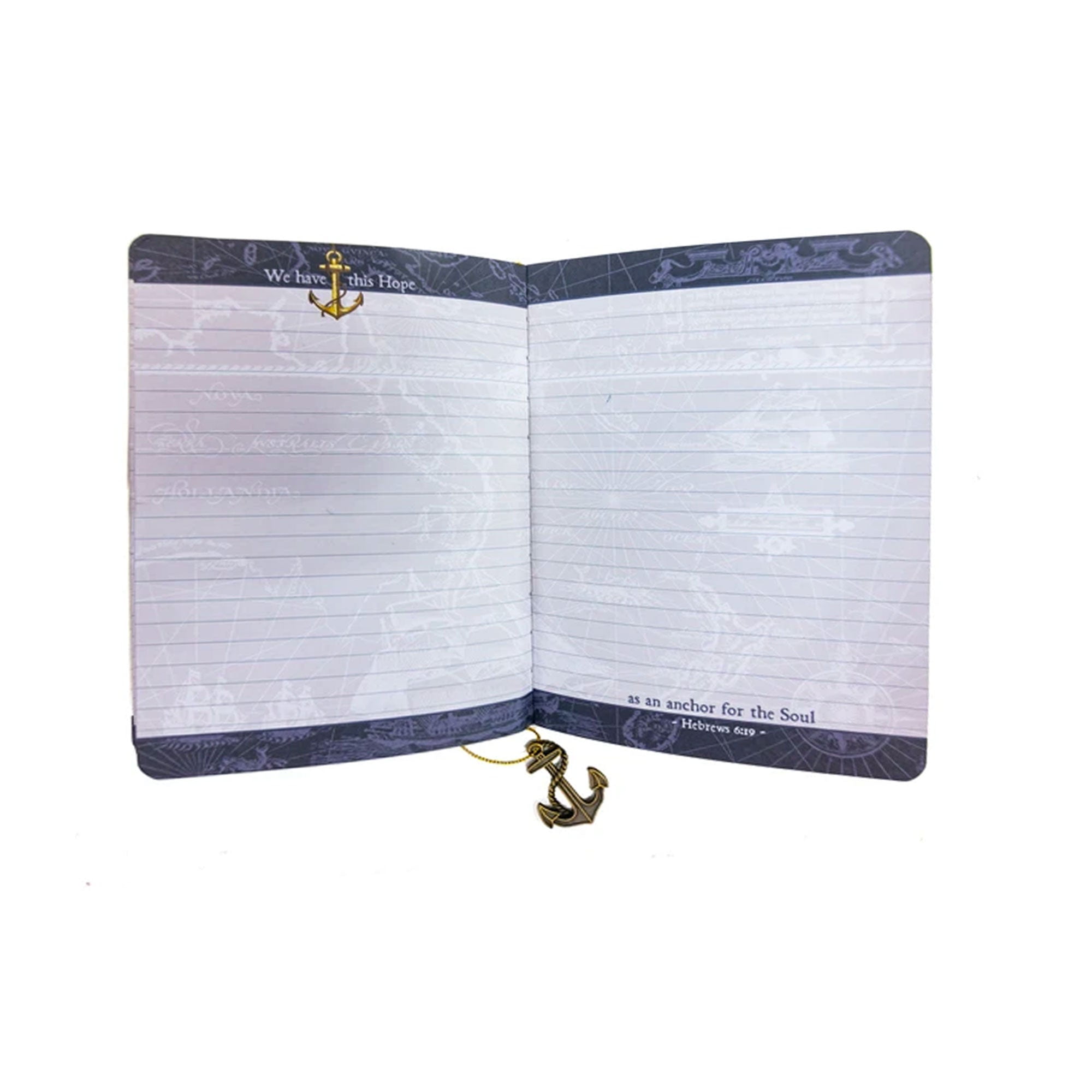 Dangle Journal : Leather Wrapped Blue Hope Anchor, Anchor Charm