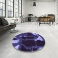 thumbnail image 4 of Ahgly Company Machine Washable Indoor Square Transitional Medium Slate Blue Area Rugs, 4' Square, 4 of 7