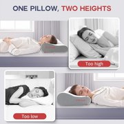 Balea Memory Foam Cervical Neck Pillow for Neck Pain Relief,Wave Contour Orthopedic Cooling Pillow, Adjustable Neck Support Bed Pillow,(White)