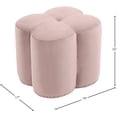 thumbnail image 4 of Meridian Furniture Ottomane en Velours Rose en Forme de Fleur de Trèfle, 4 of 5