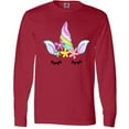 thumbnail image 3 of Inktastic Unicorn Face Long Sleeve T-Shirt, 3 of 5