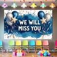 thumbnail image 6 of Blue Watercolor Background Banner with Balloons Star Elements We Will Miss You Decoration Party Supplies Farewell Party Photography Props Decor Backdrop, 6 of 8