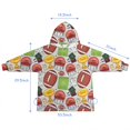 thumbnail image 7 of Gray Football Elements Pattern Blanket Hoodies for Kids 6-13YR Oversize Wearable Blanket Hoodies for Boys Girls Teens, 7 of 7