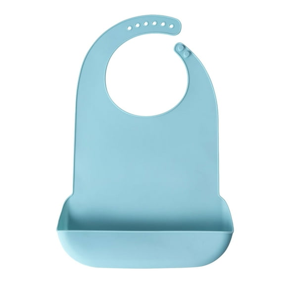 UNTERING Food-grade Silicone Adult Bib Waterproof Burp Cloth with Food Catcher Part 3D Solid Elderly Feeding Apron