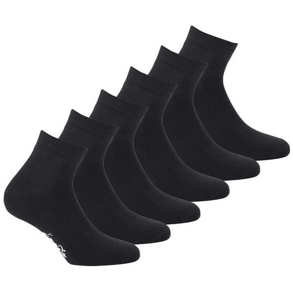 Diadora Chaussettes Unisexes, Lot de 6 - Chaussettes de Sport, Coton, Multipaquet, Logo, Couleur Unie Noir 39-42