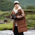 thumbnail image 4 of Chaqueta larga con capucha y cordón para hombre, ropa de diseñador, chaqueta de invierno con relleno de plumón de pato para hombre, abrigo informal para hombre, 4 of 5