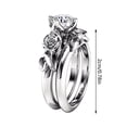 thumbnail image 3 of Anillo HUOGUO Creative con forma de rosa y diamante, aleación para parejas, 3 of 4