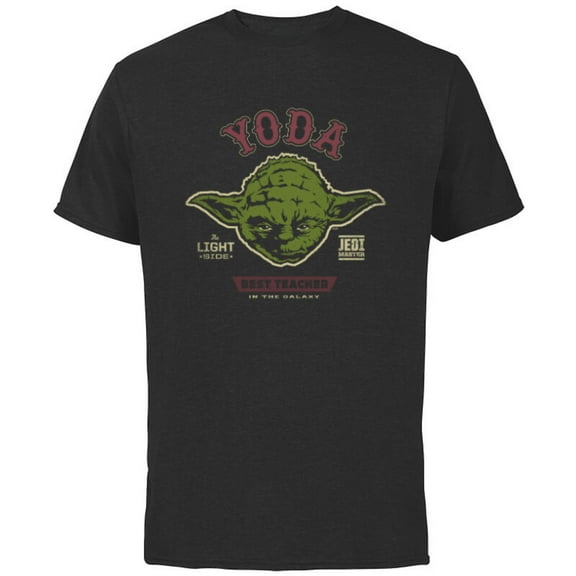 Star Wars Yoda Best Teacher in the Galaxy Teacher’s Day - Short Sleeve Cotton T-Shirt for Adults - Customized-Charcoal
