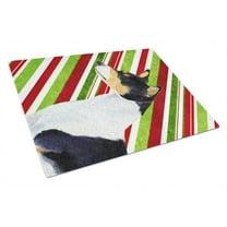 Caroline's Treasures Basenji Candy Cane Holiday Christmas Glass Cutting Board Large