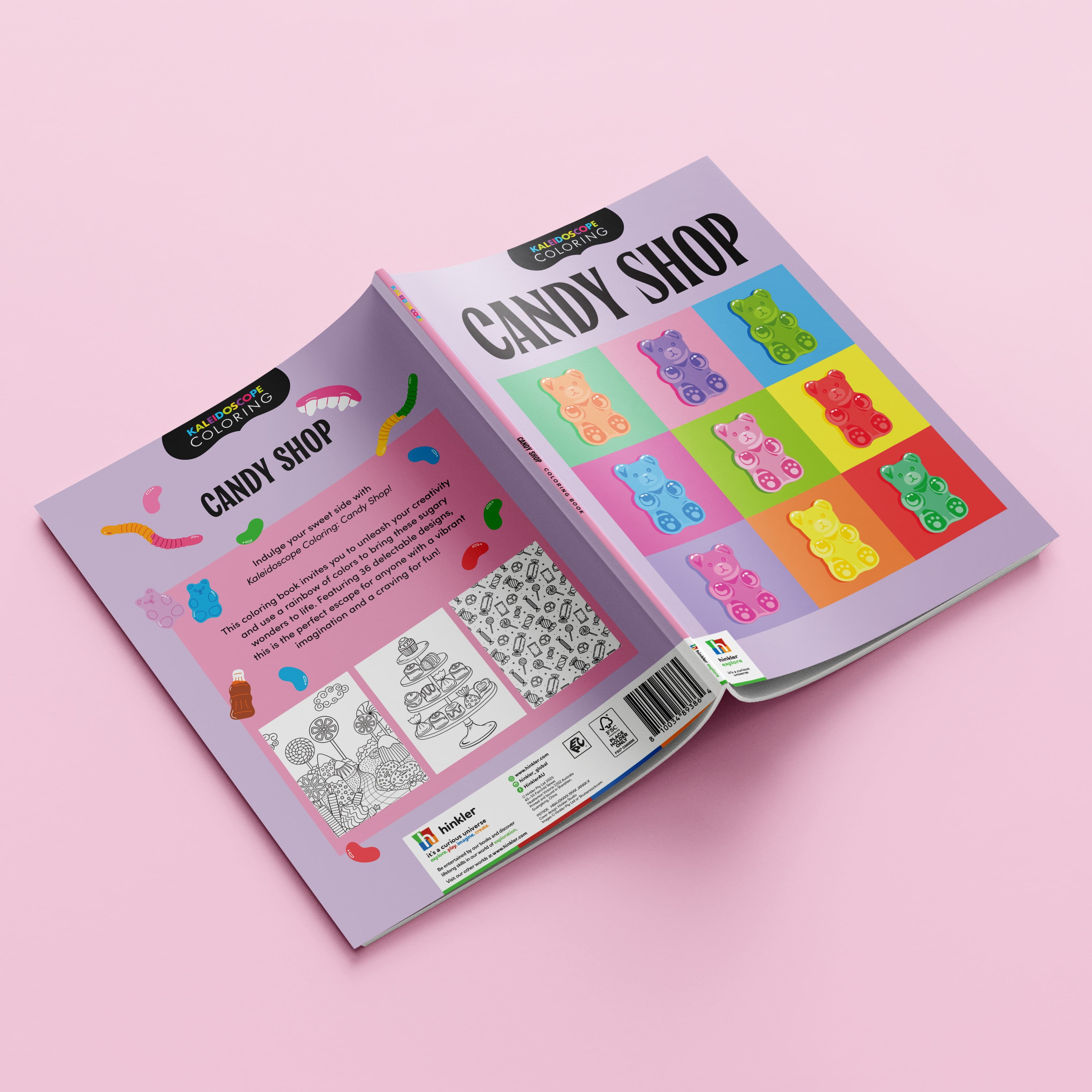Hinkler Kaleidoscope Coloring Candy Shop Coloring Book Children for Ages 6 and up, 72 Pages
