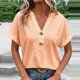 thumbnail image 2 of Otoño Sudadera con capucha,Camiseta de cuello en V para mujer, informal, de manga corta, de poliéster suave, ideal para el hogar y el uso diario, sopatenor, 2 of 9