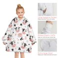 thumbnail image 6 of White Cow Geometric Pattern Blanket Hoodies for Kids 6-13YR Oversize Wearable Blanket Hoodies for Boys Girls Teens, 6 of 7