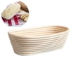 thumbnail image 1 of Proofing basket, for bread dough, oval, length: 25 cm, rattan cane, light beige, 1 of 1