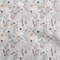thumbnail image 1 of oneOone Silk Tabby Brown Fabric Floral Sewing Fabric By The Yard Printed Diy Clothing Sewing Supplies 42 Inch Wide, 1 of 4