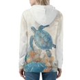thumbnail image 2 of DISNIMO Sea Turtle Printed Women's Zip Up Hoodies Lightweight Hooded Jackets Casual Sport Sweatshirt for Fall Winter, XS, 2 of 6
